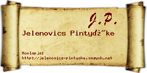 Jelenovics Pintyőke névjegykártya
